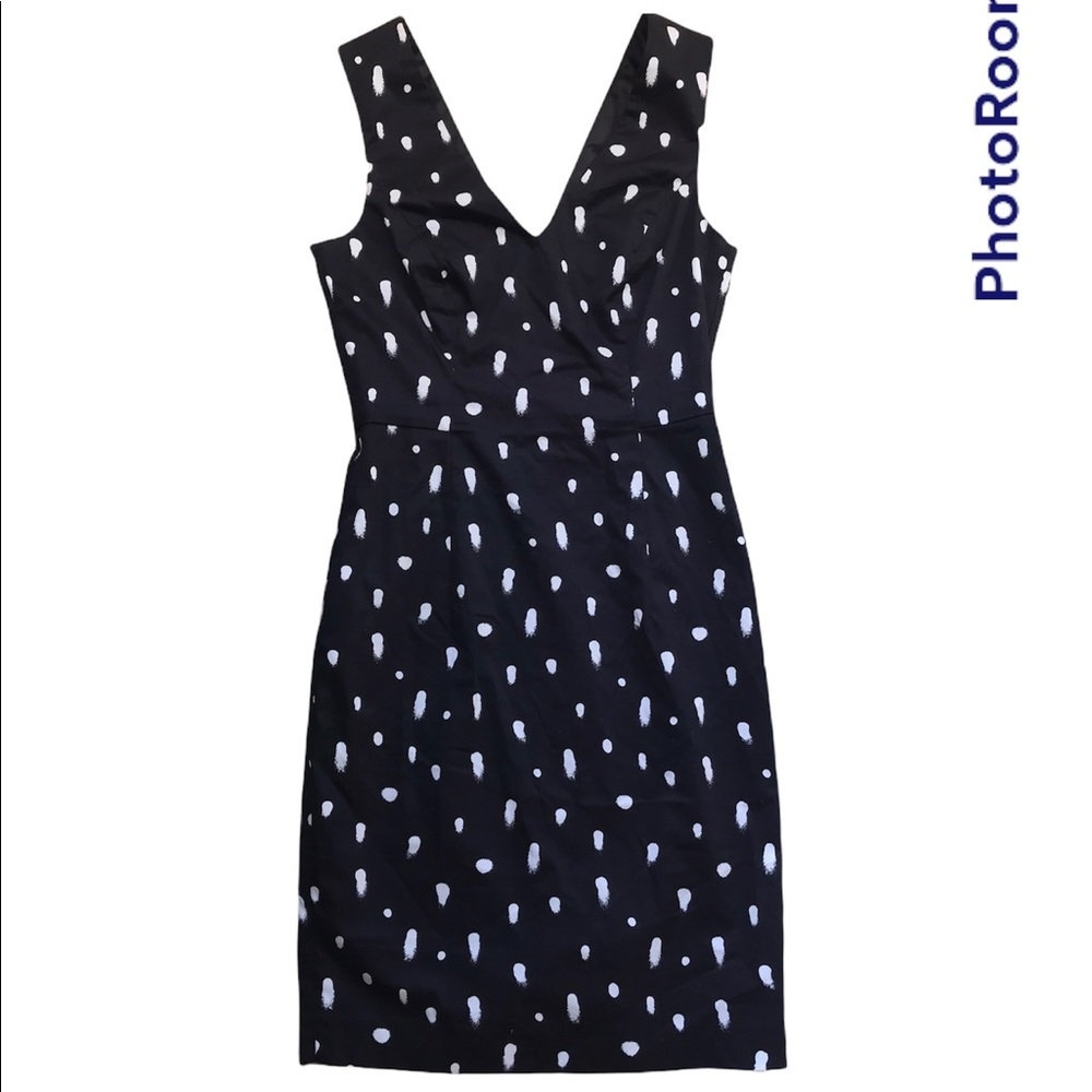 French Connection FCUK Black & White Sleeveless Sheath Dress Back Zip size 4 XS